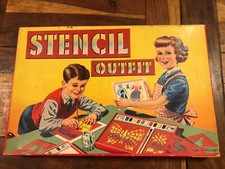 Stencil Outfit - giocattoli acquerelli Vintage Originale Anni 50 Made in England