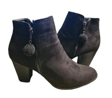 Rogue Helium Faux Suede Double Zip Sides Ankle Boots Womens 10 Boho Festival 