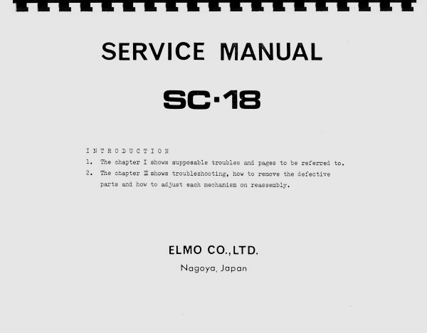 ELMO プロジェクター SC-18 説明書あり Elmo SC-18 Movie Projector Service & Repair Manual Reprint | eBay