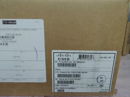 LIKE NEW CISCO1921/K9 2-Port Gigabit Wired Router FACTORY REFURBUSHED. - Picture 3 of 4