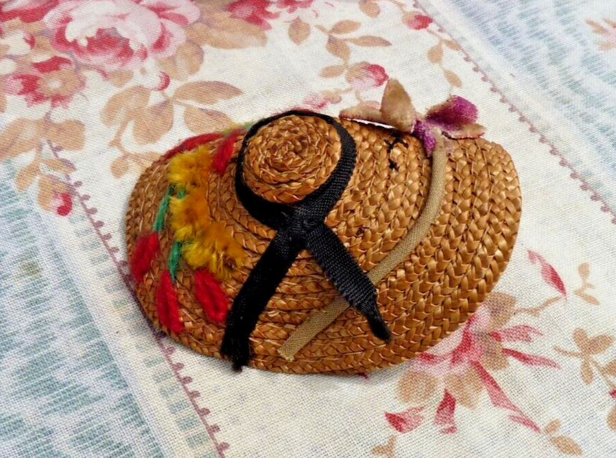 ANCIEN CHAPEAU PAILLE TRESSEE époque 1900 EUR 46,50