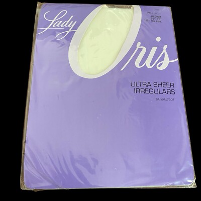 Lady Oris Pantyhose Women's Medium Pale Blue Ultra Sheer Irregulars Sandalfoot