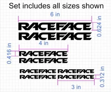 Custom Race Face Decal Set. Custom Colors. MTB Road Bike Frame Helmet Stickers