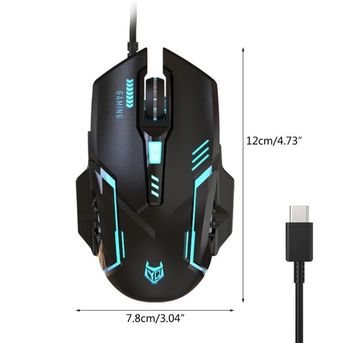 USB C Mouse with Adjustable Sensitivity 3600DPI Backlit for PC TypeC - Picture 8 of 8