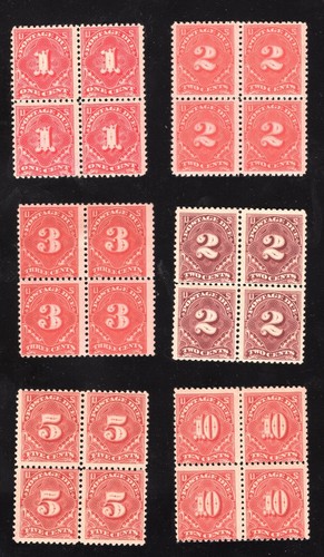 MOMEN: US STAMPS #J61-J65 BLOCKS MINT OG 2NH/2H(TOP) LOT #72695 - 第 1/3 張圖片