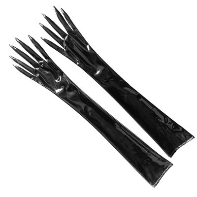 Popular Long Enamel Leather Gloves Glossy Gloves for Poles Dancing Theme Event