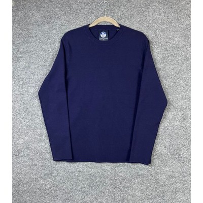 North Sails Sweater Mens Sz M Navy Blue Crew Neck Pullover Nautical Fisherman
