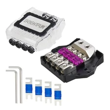 4 Way ANL Fused Distribution Block, 2 X 0/2/4 Gauge in / 4 X 4/8/10Gauge Out ...