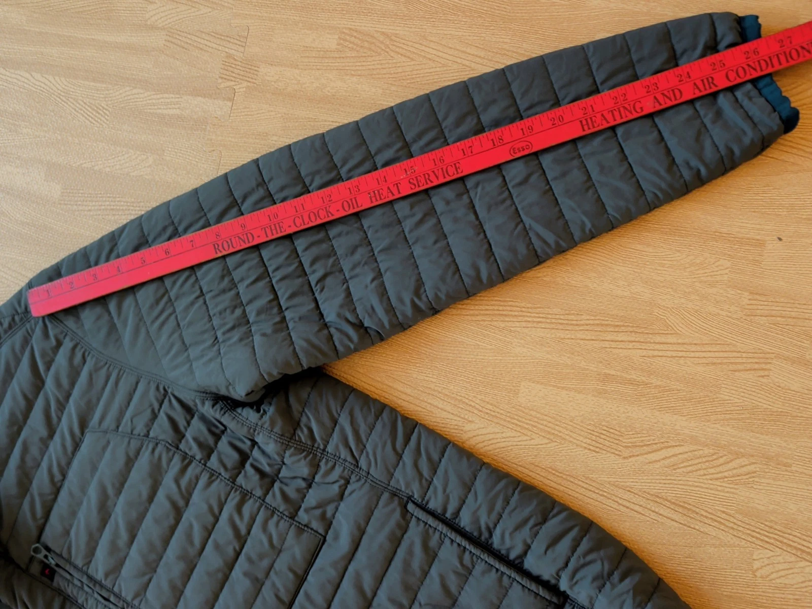 Relwen Windzip Jacket Charcoal Loden Huckberry Men's XL Softshell Quilted Coat - product detail image 8