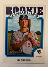 2022 Topps Heritage CJ ABRAMS Rookie Performers insert card # RP-7. rookie card picture