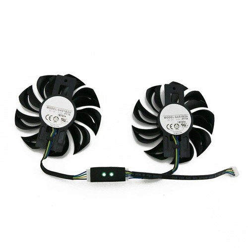 Pair Fans Cooler Fan For POWERCOLOR RX460 RX560 GA81B2U 75mm Graphics Card - Afbeelding 4 van 4