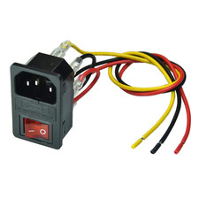 10A 125V Rocker Switch Power Socket Inlet Module Plug 10A Fuse with 5Pcs 16AWG W