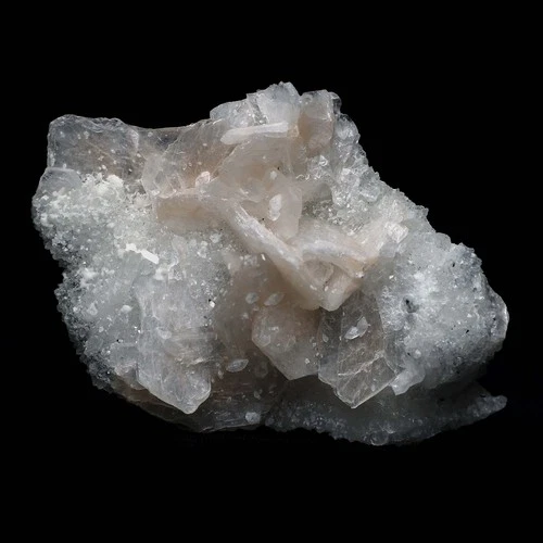 STILBITE ON HEULANDITE & CHALCEDONY AWESOME NATURAL CRYSTAL MINERAL INDIA #IM568