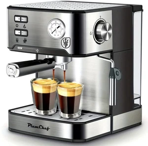 Professional PLUMCHEF 20bar Commercial  Espresso Maker DualBrewSys./MilkFrother