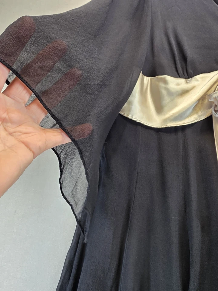 Signature by Robbie Bee Dress 20W 100% Silk Sheer Sleeve Whimsigoth Witchy Fairy - Image 3 of 4