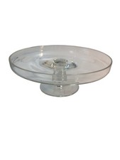 Clear Glass Raised Cake Display Tower Stand with lip 10  " OD. height 3" W/1" Lip