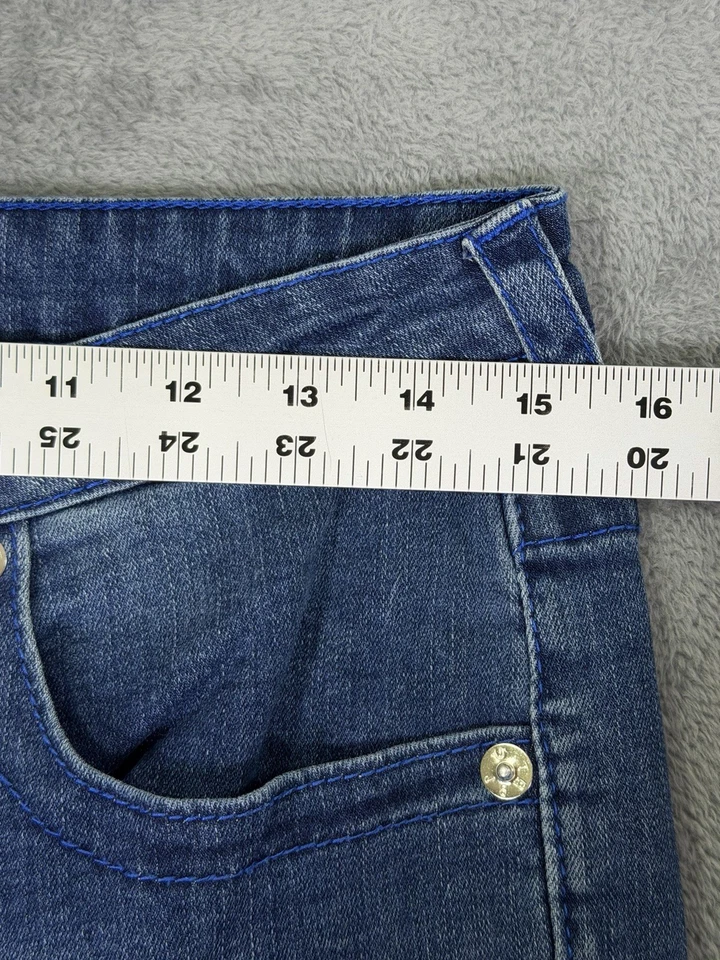 Pantalones de mezclilla rectos True Religion para niños jóvenes 18 (30x30) azules lavado medio ajustados Foto 3 de 4