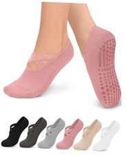 Pilates Socks with Grips for Women 6 Pairs, Yoga Small-Medium Multicolor 053