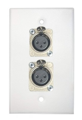 White PROCRAFT SPL-2X-WH-VAR 1 Gang Stainless Pro Audio Installation Wall Plate