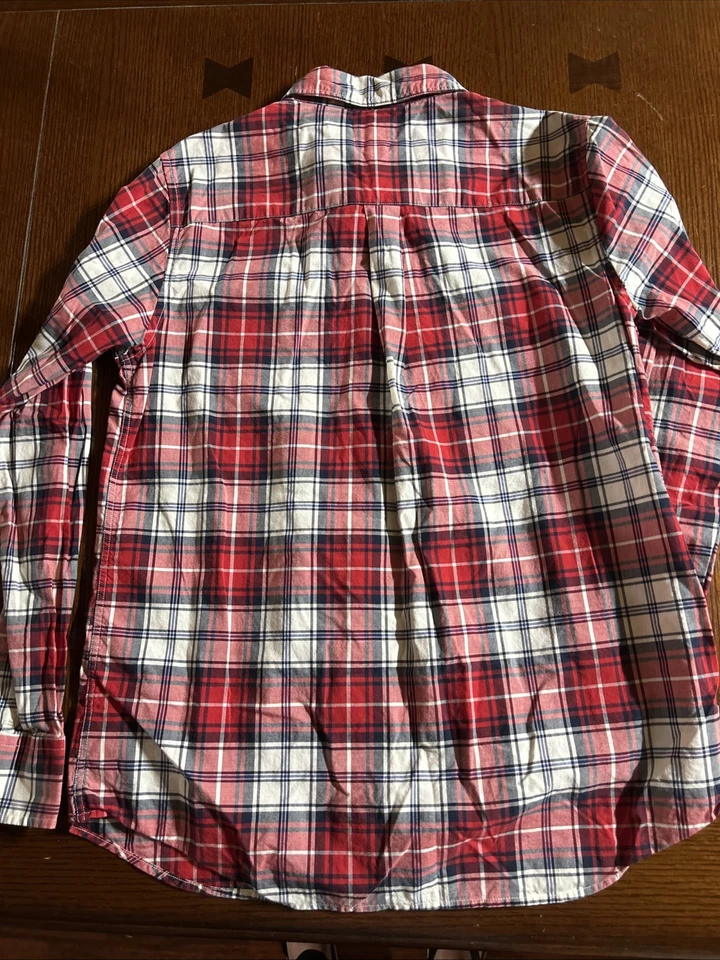 Lands’ End Kids Size L 14-16 Checked Button Up Shirt - Image 3 of 4