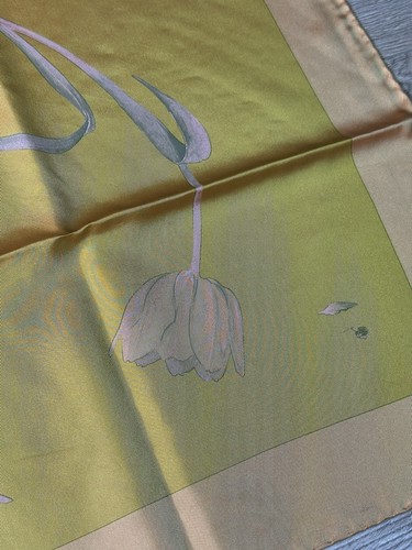 Foulard En Soie Vintage FRAUENKIRCHE DRESDEN - 85x87 Cm, Vert, Occasion
