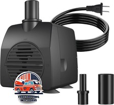 Bomba sumergible de 200 GPH 800 L/H 15 W ultra silenciosa, de acero inoxidable