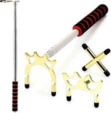 Retractable Pool Cue Bridge Stick Set with 3 Removable Brass Bridge Heads Sno...