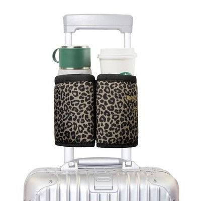 Riemot Hand-Free Luggage Drink Holder With Hook And Loop Closure, Holds Two Cups