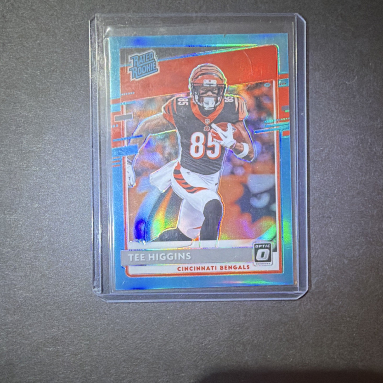 2020 Panini Donruss Optic Rated Rookies Tee Higgins Aqua Prizm #160 /299 Bengals
