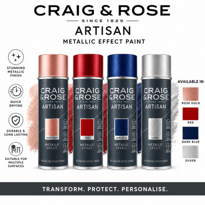 Metallic Effekt Sprühfarbe - schnelltrocknend - Craig & Rose 400ml