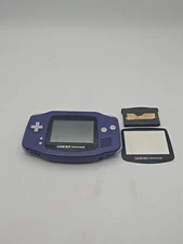Nintendo Game Boy Advance Console Indigo AGB-001 Tested W/game- New Screen Cover