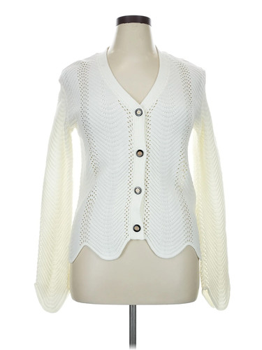 Nancy Yang Women Ivory Cardigan XL