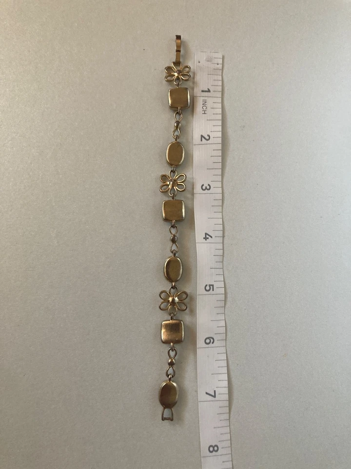 Pulsera Tono Tierra Color Otoño Marrón y Amarillo Tono Oro Motivos Florales Foto 4 de 4