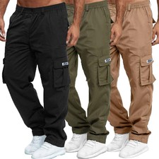 Men's Cargo Pants Sweatpants Outdoor Loose Straight Long Trousers Summer Casual