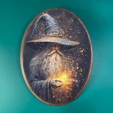 MAGICAL WIZARD WOODEN DECOR, Sorcerer Wood Plaque, Fantasy Magic Witch Wall Art