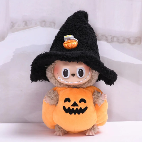 Scatola vestiti 17 cm Labubu accessori bambola peluche vestiti zucca costume set - Foto 4 di 16