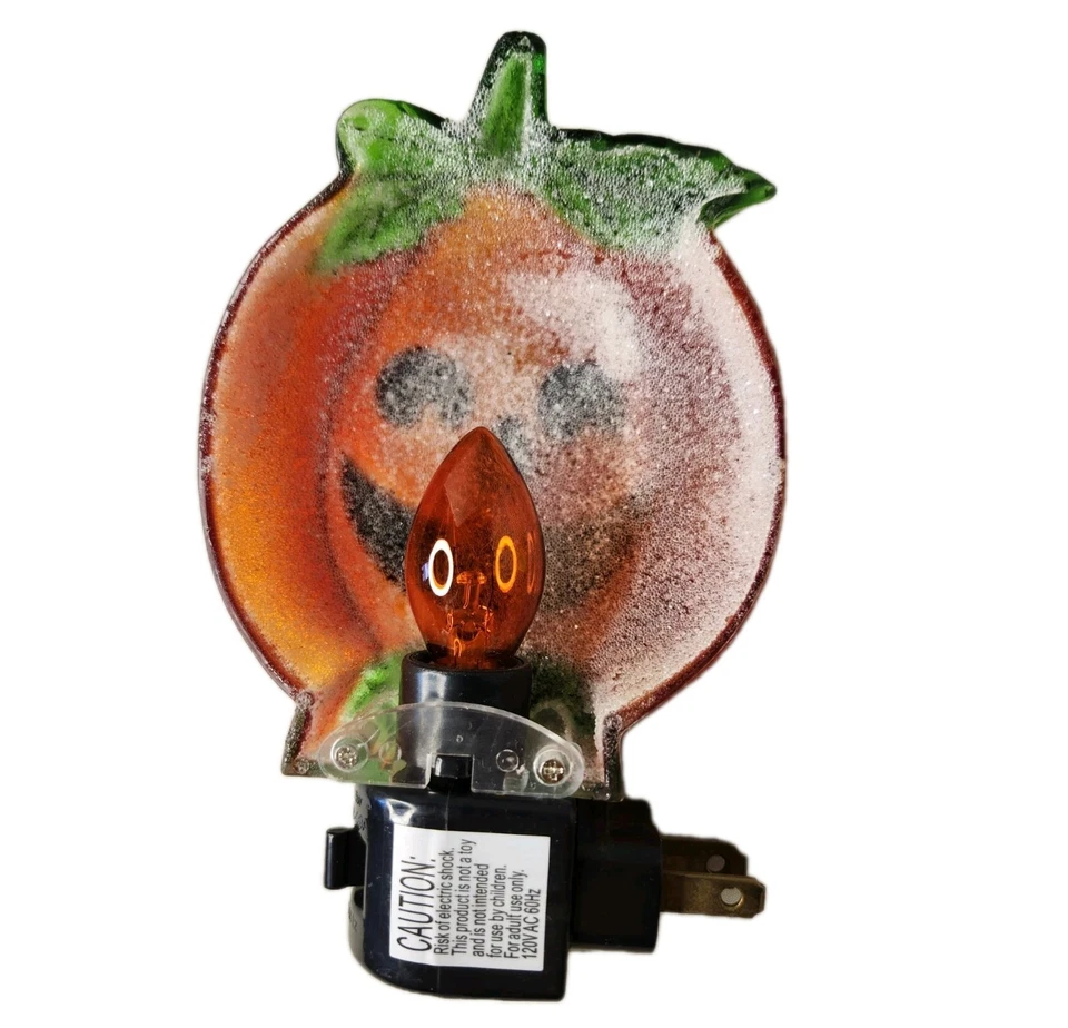 Decoração de Halloween abóbora Jack-O lanterna luz noturna plugue giratório e interruptor liga/desliga - Imagem 3 de 4