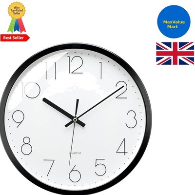 Schicke 12'' runde Wanduhr - leiser Quarz, 3D Zahlenanzeige für einfache Anzeige