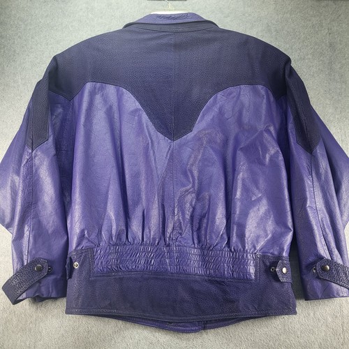 Winlit Leather & Suede Purple Snap Jacket Women’s Medium Vintage Retro 80s/90s - Picture 18 of 18