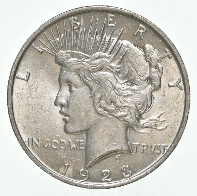 (1) BU 1923 (P) Peace Silver Dollar $1 Unc MS 90% - Dripping with Luster *5886