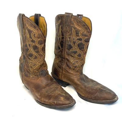 Laredo Maddie Western Boot Brown Womens Size 12M Leather Cowboy Cowgirl