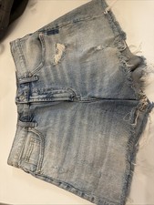 SILVER JEANS CO Women s Cutoff Denim Shorts Size 27/4 Light Wash Distressed