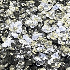 6mm Flat Sequins Silver Metallic 3D Bubble Made in USA