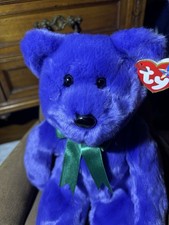 14 Employee Bear Ty Beanie Buddies Blue/Purple Plush NEW Vintage 2000