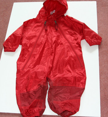 Tuffo roter wasserdichter Regenanzug Pfützenanzug Overall 18m mit Tragetasche