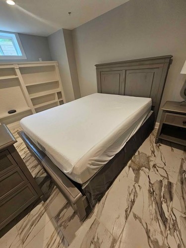 Queen Size Bassett Bedroom Set Night stand with electrical access. - Picture 5 of 7
