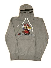 Champion x Super Mario Bros. Super Mushroom Hoodie Sweatshirt Gray Size Small