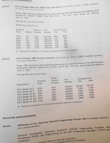 IBM Announcement Letter Summary, June 19, 1990 : System/370; AIX; Token-ring etc - Picture 12 of 17
