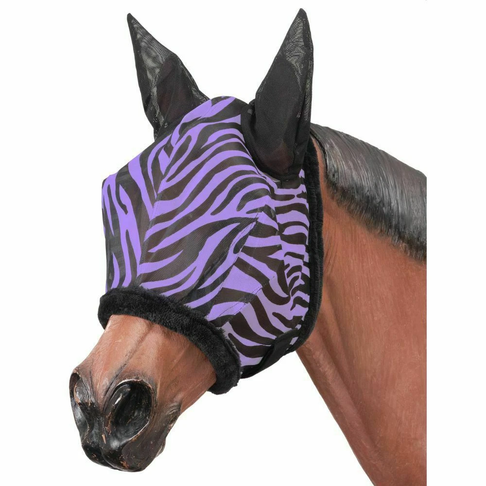 Tough 1 Horse Size Purple Zebra Print Fly Mask horse tack equine