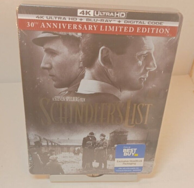 Schindler's List Steelbook (4K UHD + Blu-ray) NEW (Sealed)-Free Box Shipping